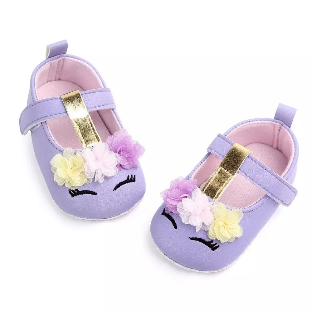 Baby Girls Flower Unicorn Shoes 6to9 mo